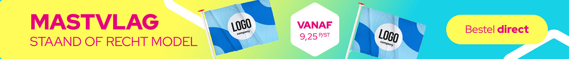 Mastvlag bestellen? Mastvlaggen in diverse maten met full colour print voordelig en snel via www.printcentraal.nl!